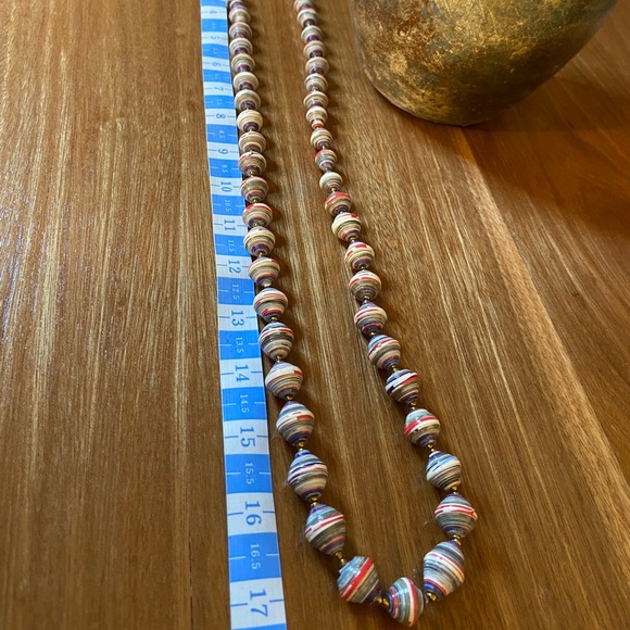 Recycled Paper Bead Necklace - Picture 3 of 3